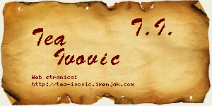 Tea Ivović vizit kartica
